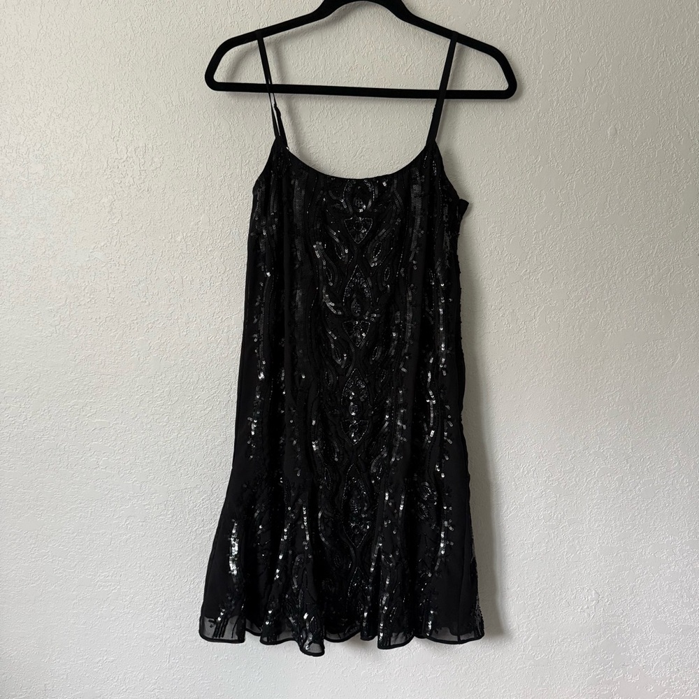 Needle & Thread Beaded Mini Black Dress, 4